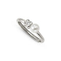 Nomination Pearls Loop Sterling Silver Ring Four Leaf Clover