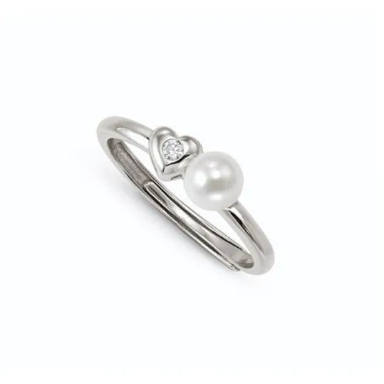 Nomination Pearls Loop Ring Sterling Silver Heart