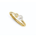 Nomination Pearls Loop Sterling Silver Round Ring Gold