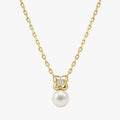 Nomination Pearls Loop Sterling Silver Necklace Four Leaf Clover Gold