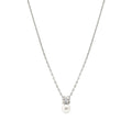 Nomination Pearls Loop Sterling Silver Necklace Four Leaf Clover