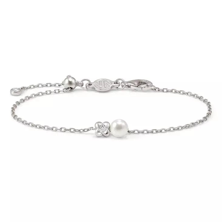 Nomination Pearls Loop Sterling Silver Four Leaf Clover Bracelet