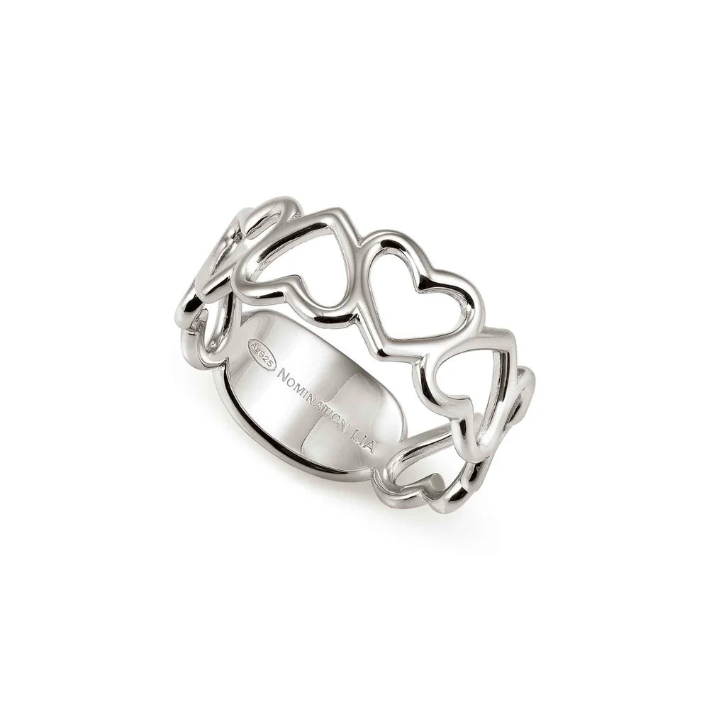 Nomination Precious Moves Sterling Silver Ring Heart Size 13