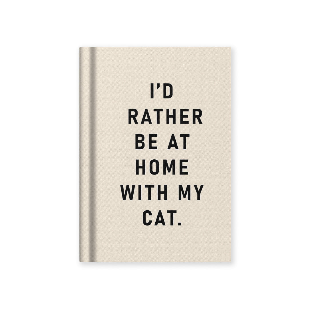 Ohh Deer I'd Rather Be At Home With My Cat A7 Fabric Hardback Notebook