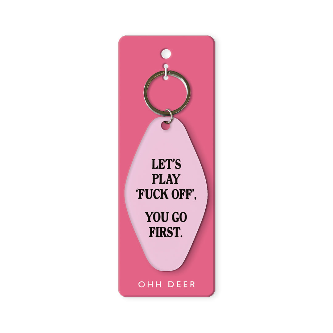 Ohh Deer Let's Play Fuck Off Keyring