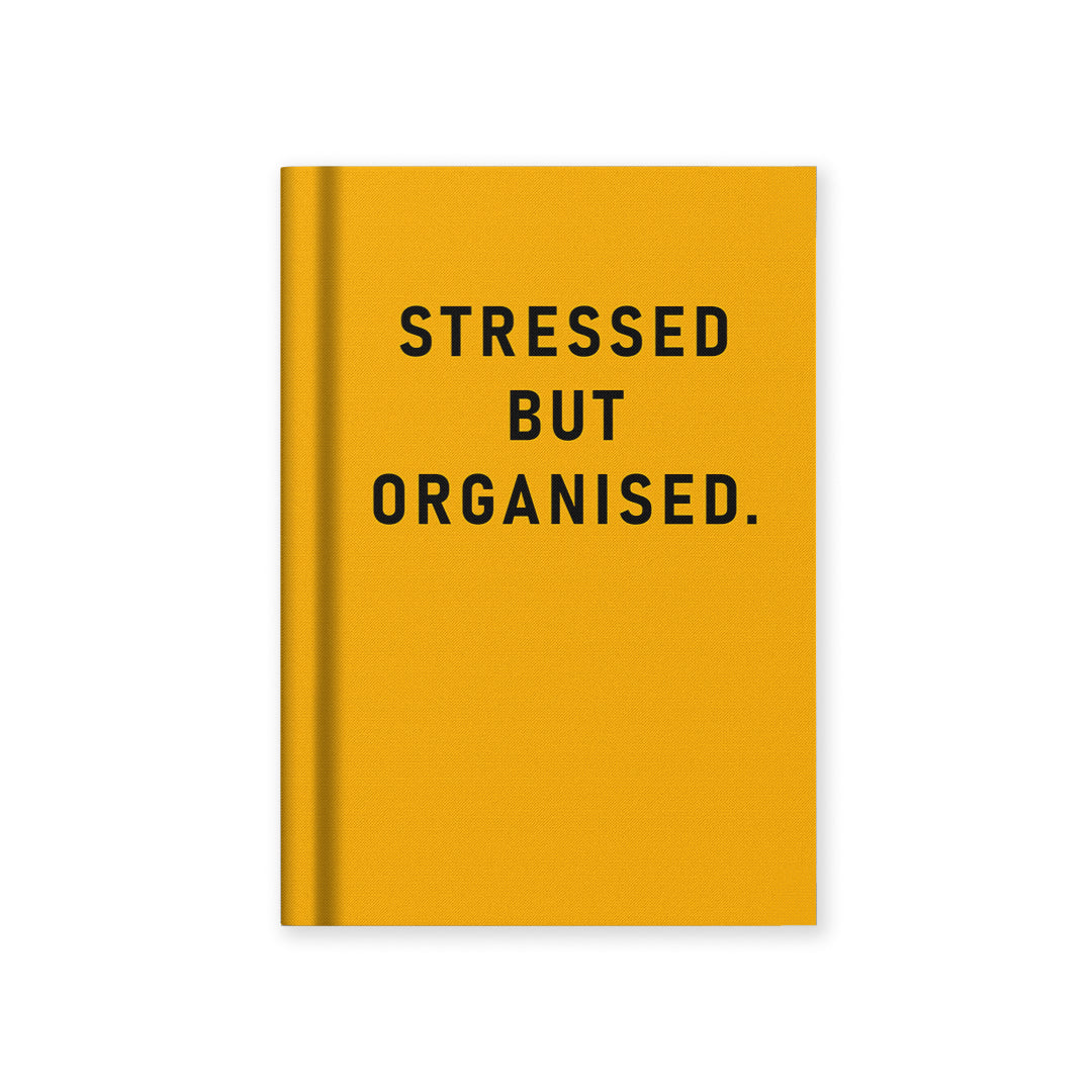 Ohh Deer Stressed But Organised A7 Fabric Hardback Notebook