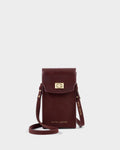 Katie Loxton Orin Twist Lock Slim Bag Cherry Suedette/ Cherry Distressed