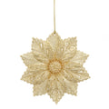 Hanging Champagne Gold Poinsettia Christmas Tree Decoration