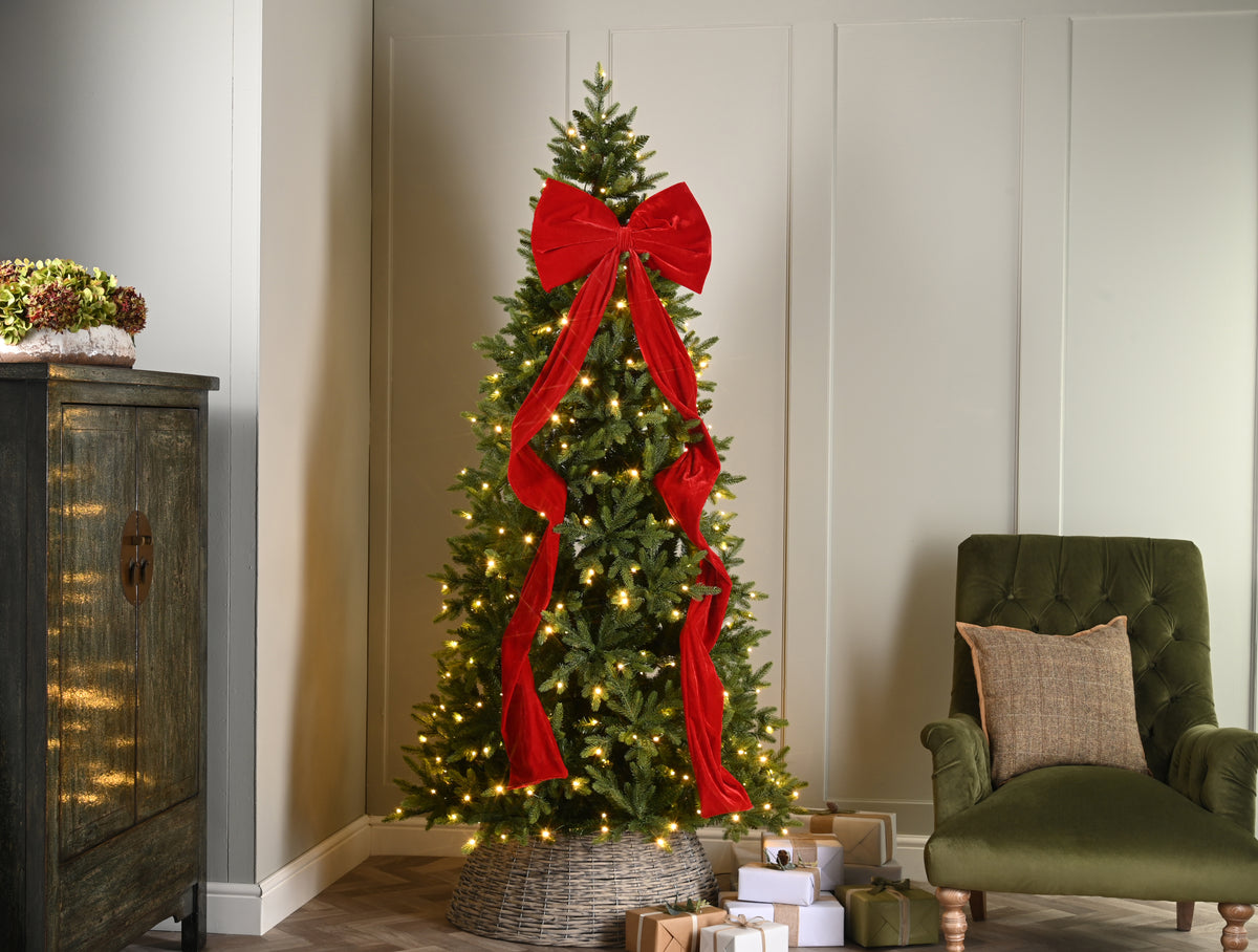 Christmas Red Long Tail Display Bow 180cm
