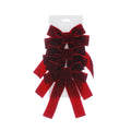Burgundy Velvet Bow 24cm Set of 3