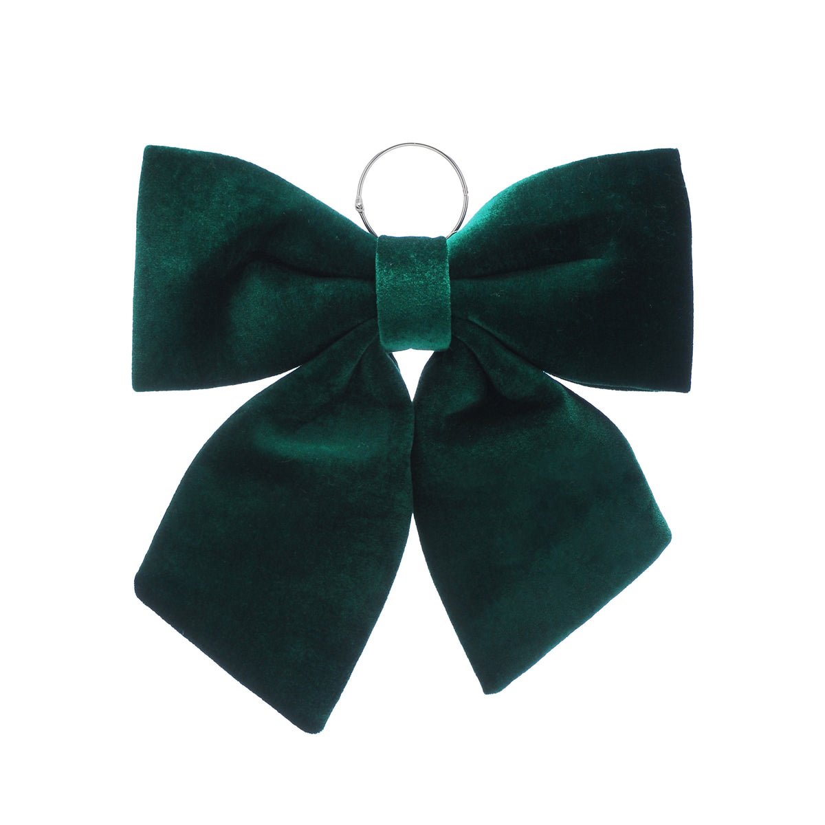Christmas Dark Green Velvet Bow 34cm