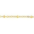 Permanent Jewellery Anklet 27cm Flat Oval Cable Chain 2mm Beads Rolled Gold
