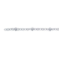 Permanent Jewellery Anklet 27cm Flat Oval Cable Chain 2mm Beads Sterling Silver