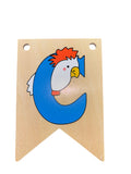Ryan Town Wooden Alphabet Bunting Letter C Blue Cockatoo