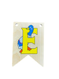 Ryan Town Wooden Alphabet Bunting Letter E Emu Yellow