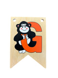 Ryan Town Wooden Alphabet Bunting Letter G Orange Gorilla