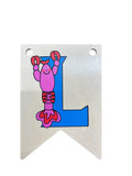 Ryan Town Wooden Alphabet Bunting Letter L Blue Lobster