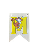 Ryan Town Wooden Alphabet Bunting Letter M Yellow Monkey