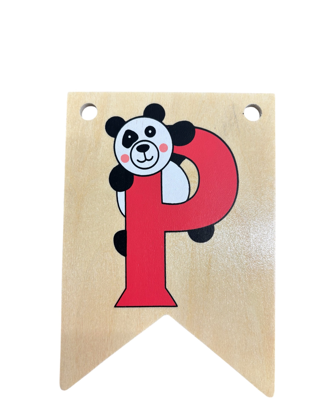 Ryan Town Wooden Alphabet Bunting Letter P Red Panda