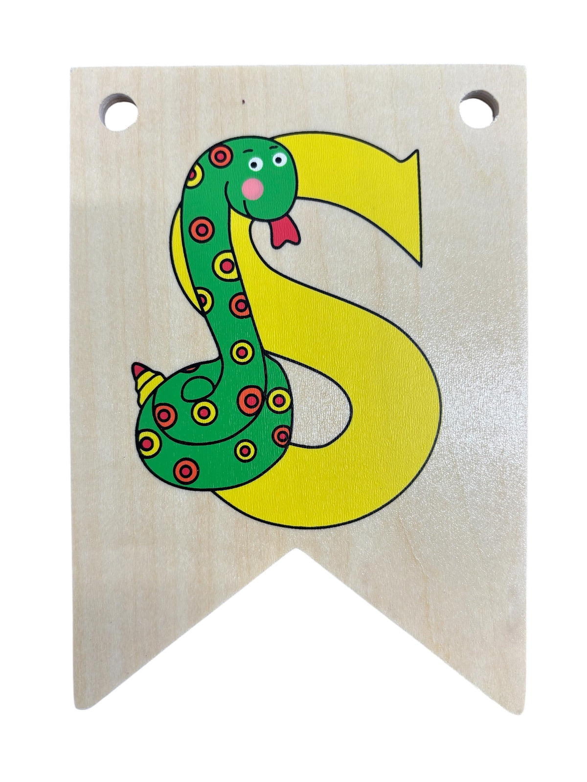 Ryan Town Wooden Alphabet Bunting Letter S Yellow Snake