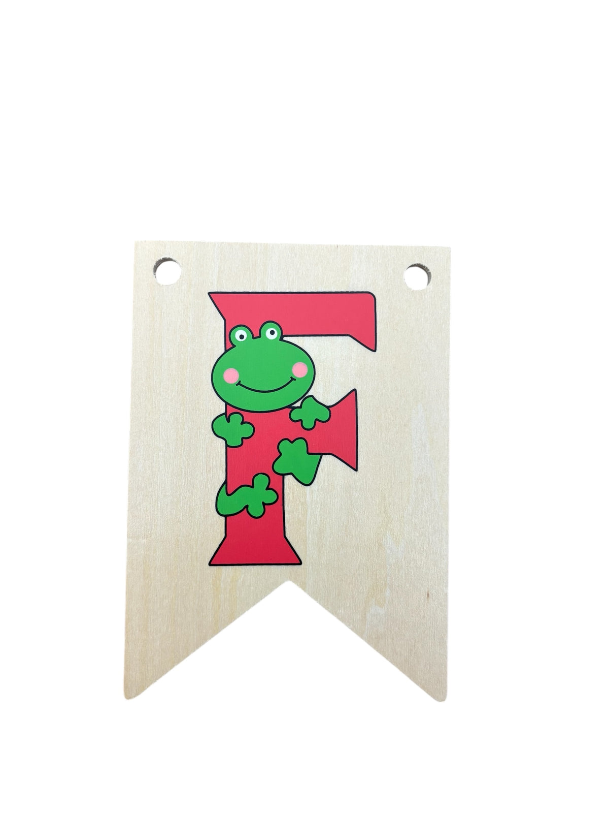 Ryan Town Wooden Alphabet Bunting Letter F Frog Red