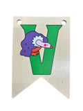 Ryan Town Wooden Alphabet Bunting Letter V Green Vulture
