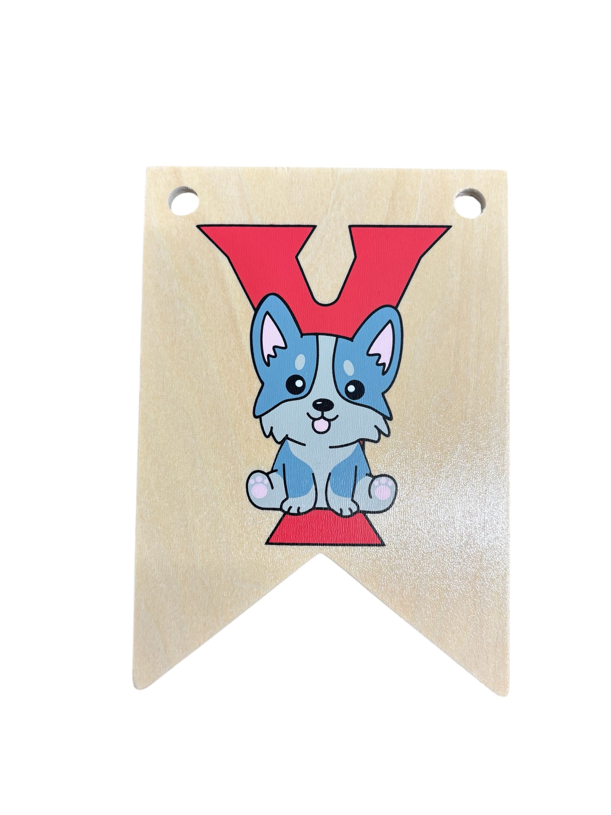 Ryan Town Wooden Alphabet Bunting Letter Y Red Yorkshire Terrier
