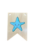 Ryan Town Wooden Alphabet Bunting Blue Starfish