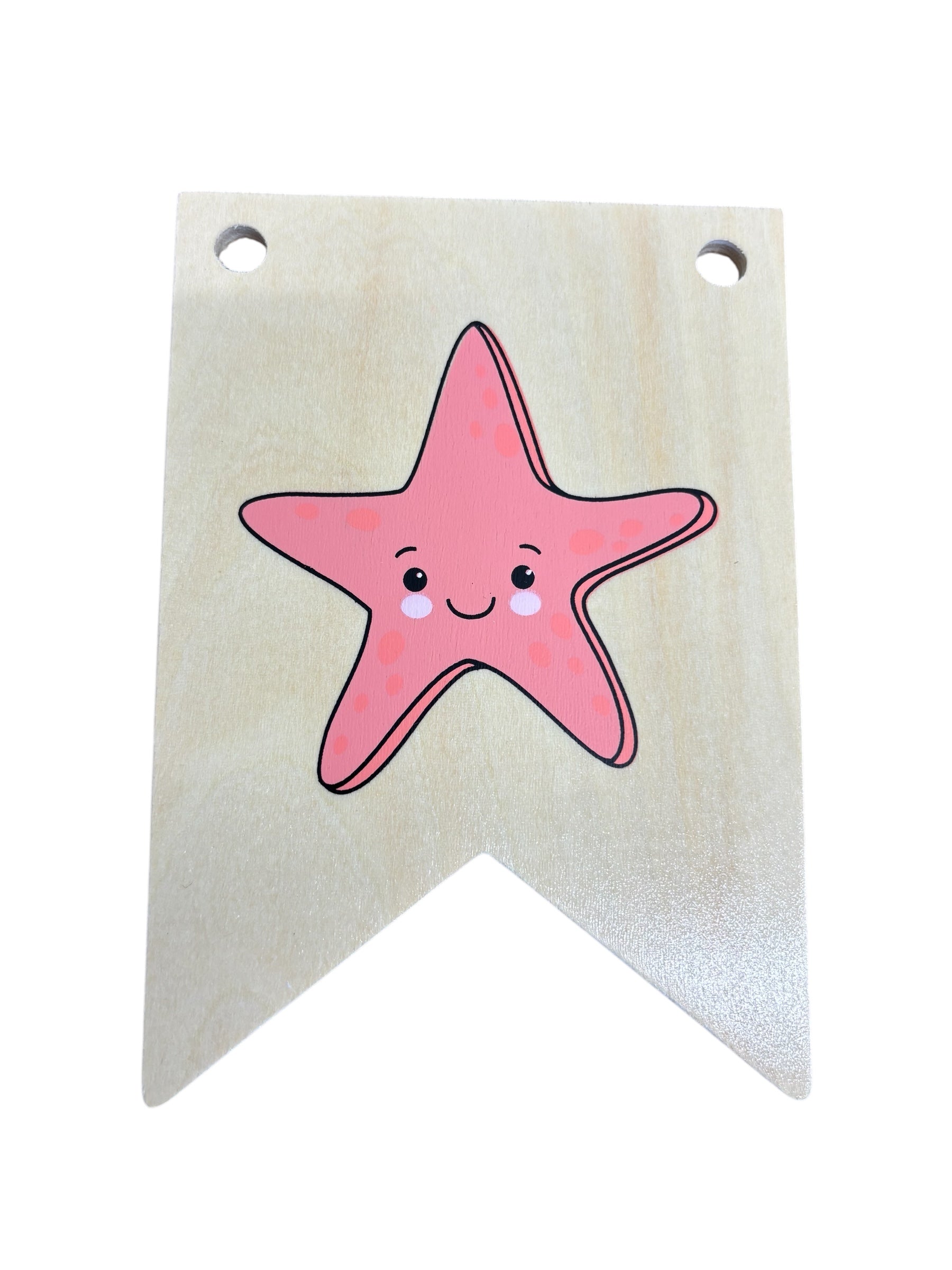 Ryan Town Wooden Alphabet Bunting Pink Starfish