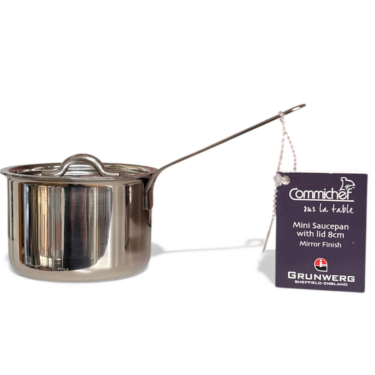 Grunwerg Stainless Steel Mini Saucepan Pan With Lid 8cm