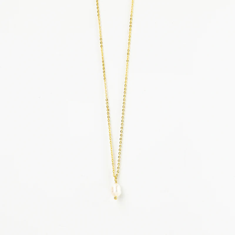 Pineapple Island Gold-Plated Necklace With A Dainty Freshwater Pearl Charm