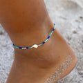 Pineapple Island Adjustable Anklet Beaded Shell Multi Blue