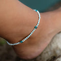 Pineapple Island Adjustable Anklet Glass Bead Turquoise Evil Eye