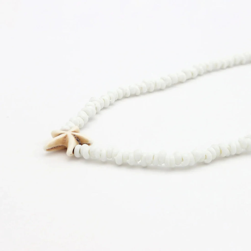 Pineapple Island Adjustable Starfish Charm Necklace White
