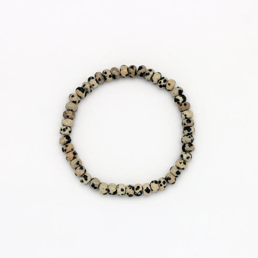 Pineapple Island Alami Elastic Dalmation Jasper Bracelet