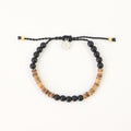 Pineapple Island Cannon Beach Natural Stone Bracelet Black Wood