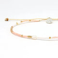 Pineapple Island Giada Cinta Pearl Beaded Surf Anklet Pink