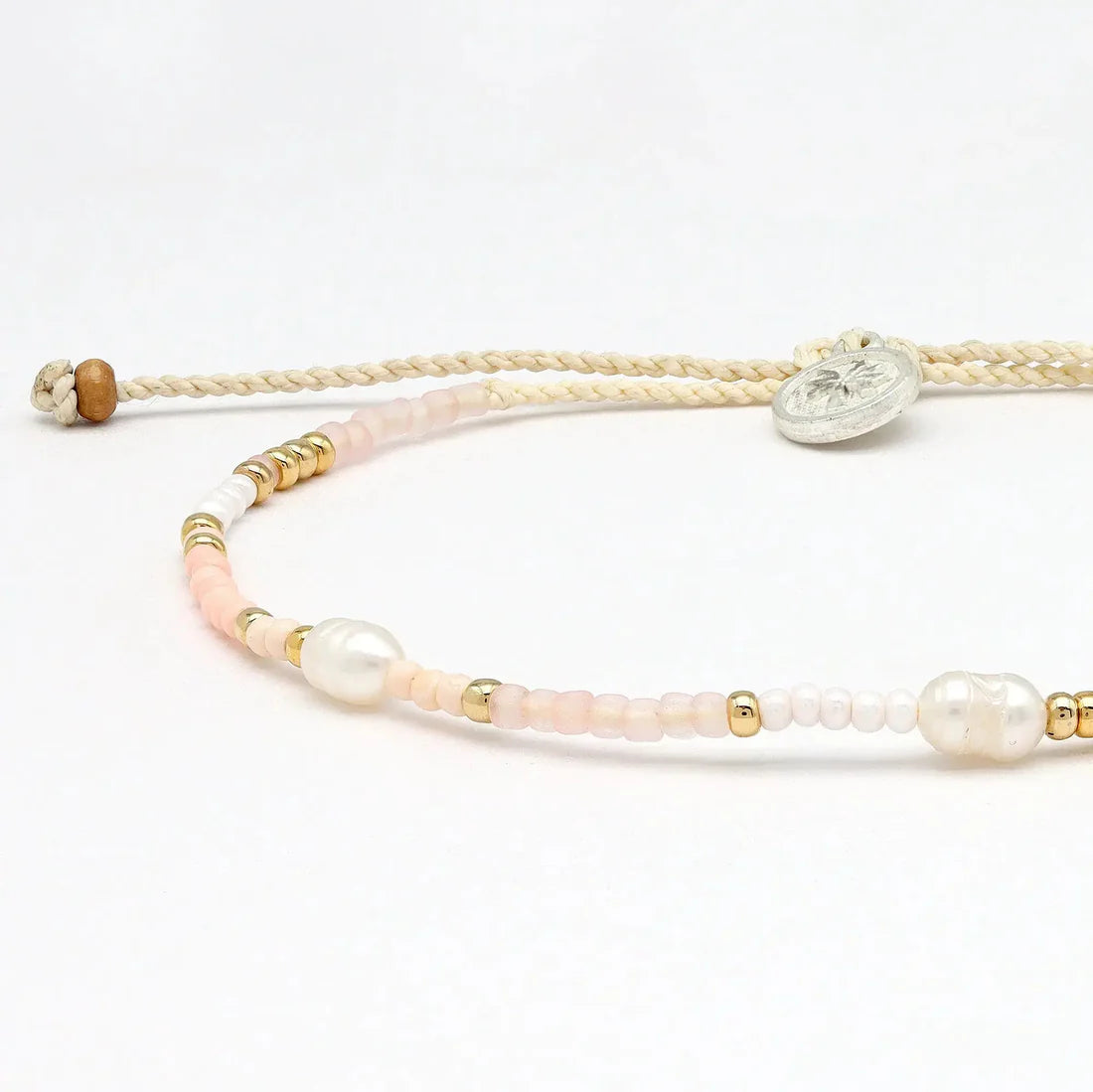 Pineapple Island Giada Cinta Pearl Beaded Surf Bracelet Pink
