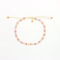 Pineapple Island Kelopak Daisy Chain Beaded Anklet Light Pink