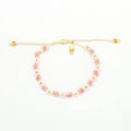Pineapple Island Kelopak Daisy Chain Beaded Bracelet Light Pink