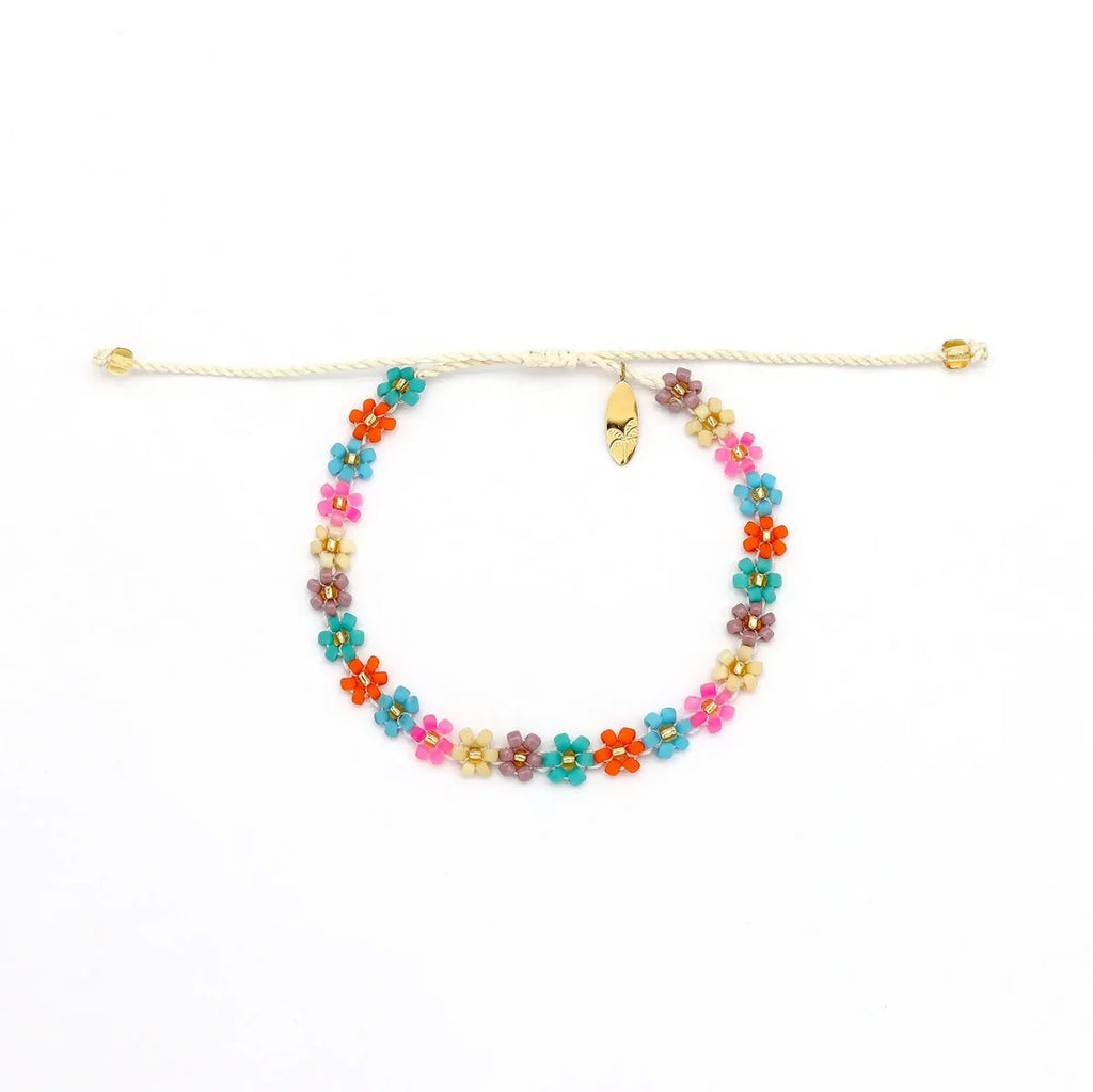 Pineapple Island Kelopak Daisy Chain Beaded Bracelet Multi