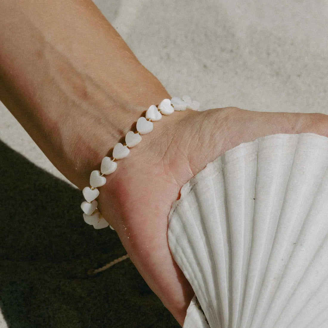Pineapple Island Mother of Pearl Heart Bracelet