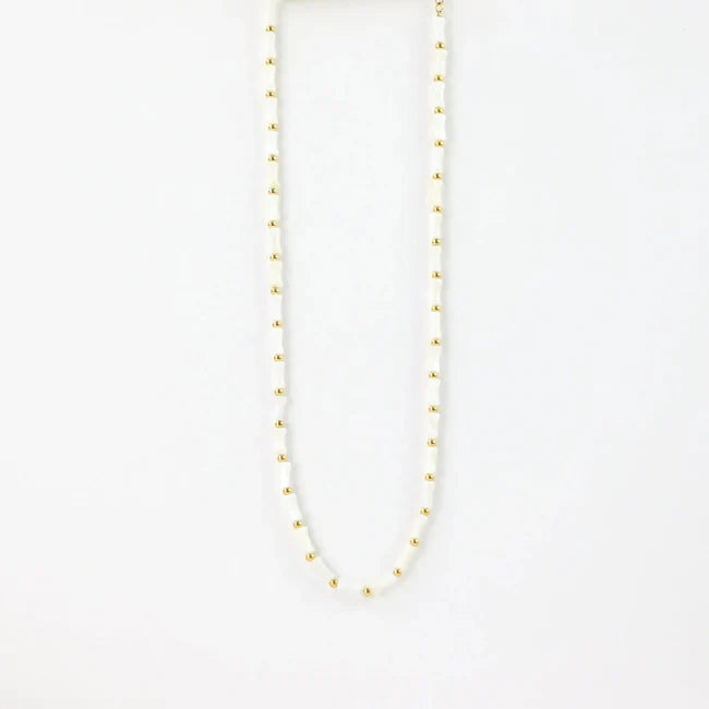 Pineapple Island Tube Beaded Necklace Steel