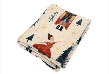 Printed Fleece Throw Nutcracker