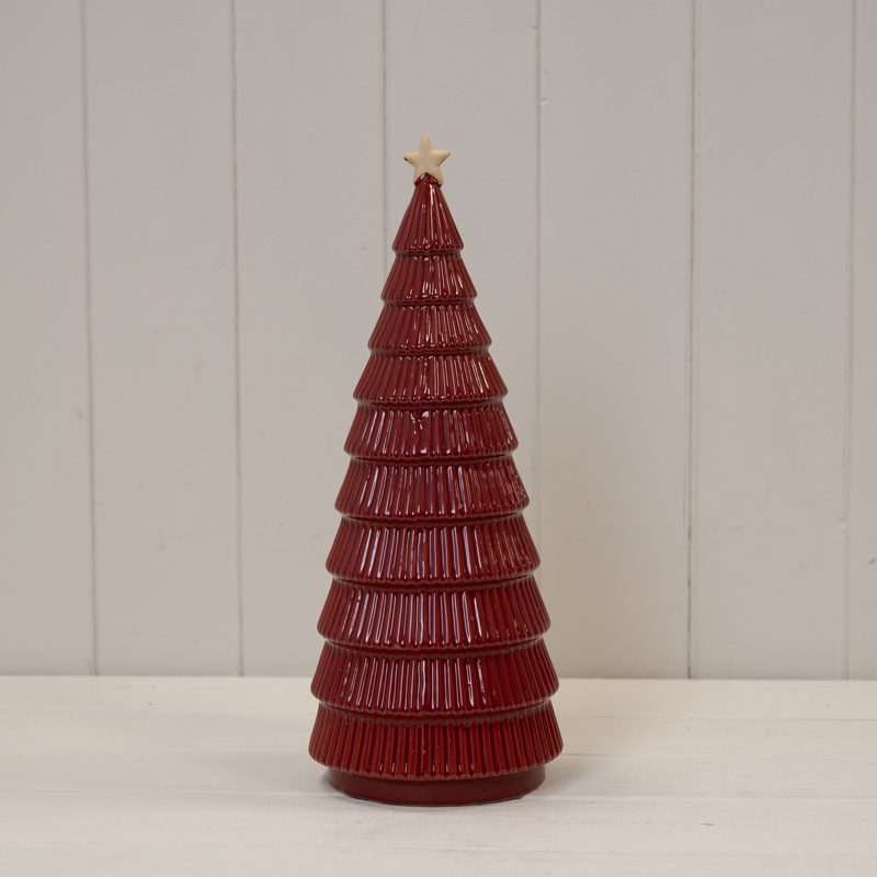 Red Ceramic Christmas Tree Decoration Large