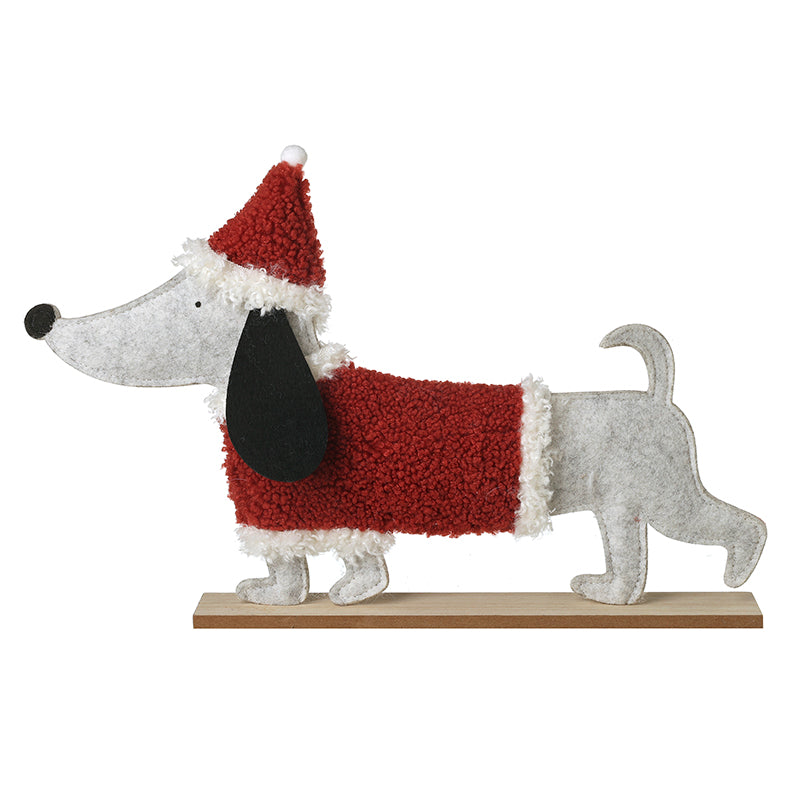 Christmas Grey Wood Christmas Dog