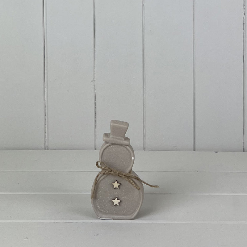 Sand Texture Effect Ceramic Snowman Dcoration Small