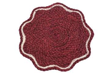 Scalloped Jute Placemat Red Christmas