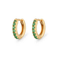 Scream Pretty Green Stone Huggie Earring 18k Gold Plated Sterling Silver