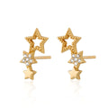 Scream Pretty Hannah Martin Star Ear Climber Stud Earrings 18k Gold Plated Sterling Silver